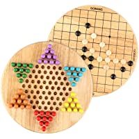 Wondertoys 2 en 1 Damas Chinas y Juego de Mesa de Madera Gobang para la Familia